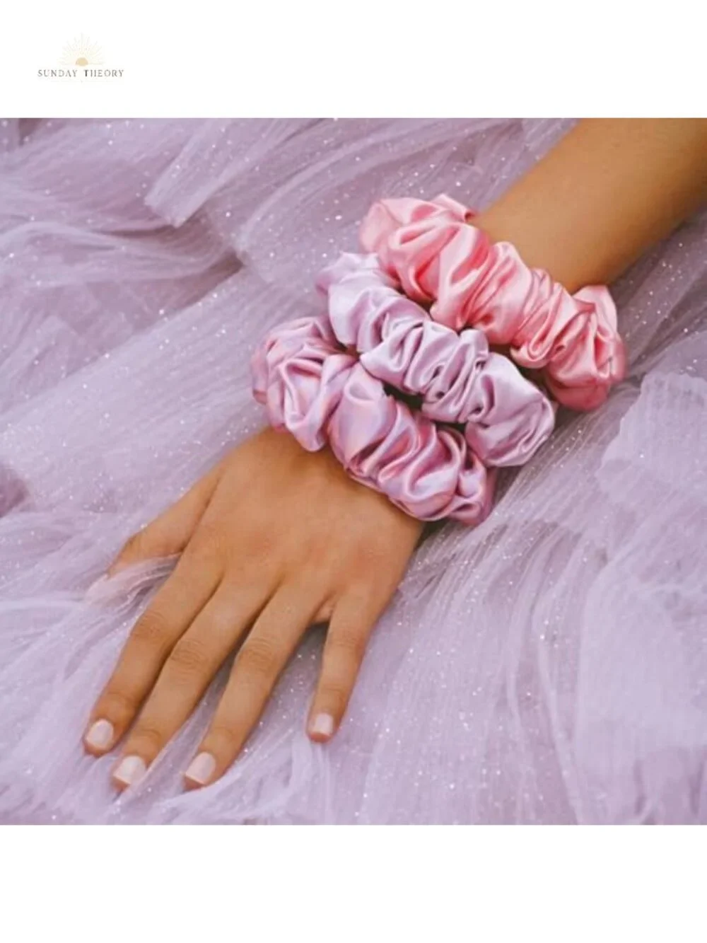 Large Silk Scrunchies Set of 3 No Crease Anti Breakage Gentle Hair